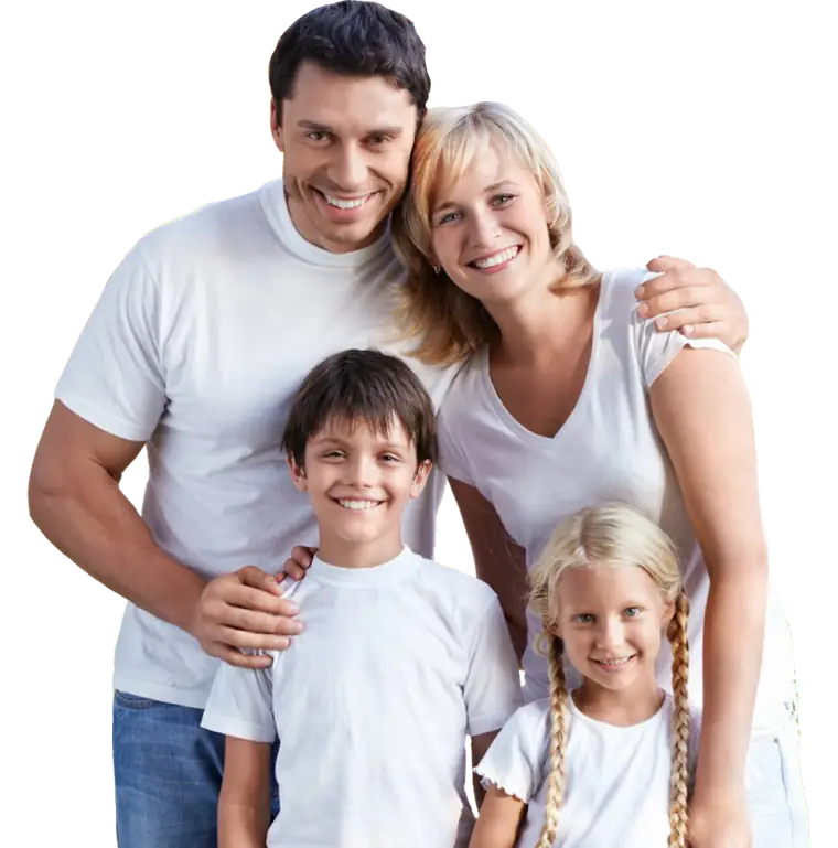 Family smiling together